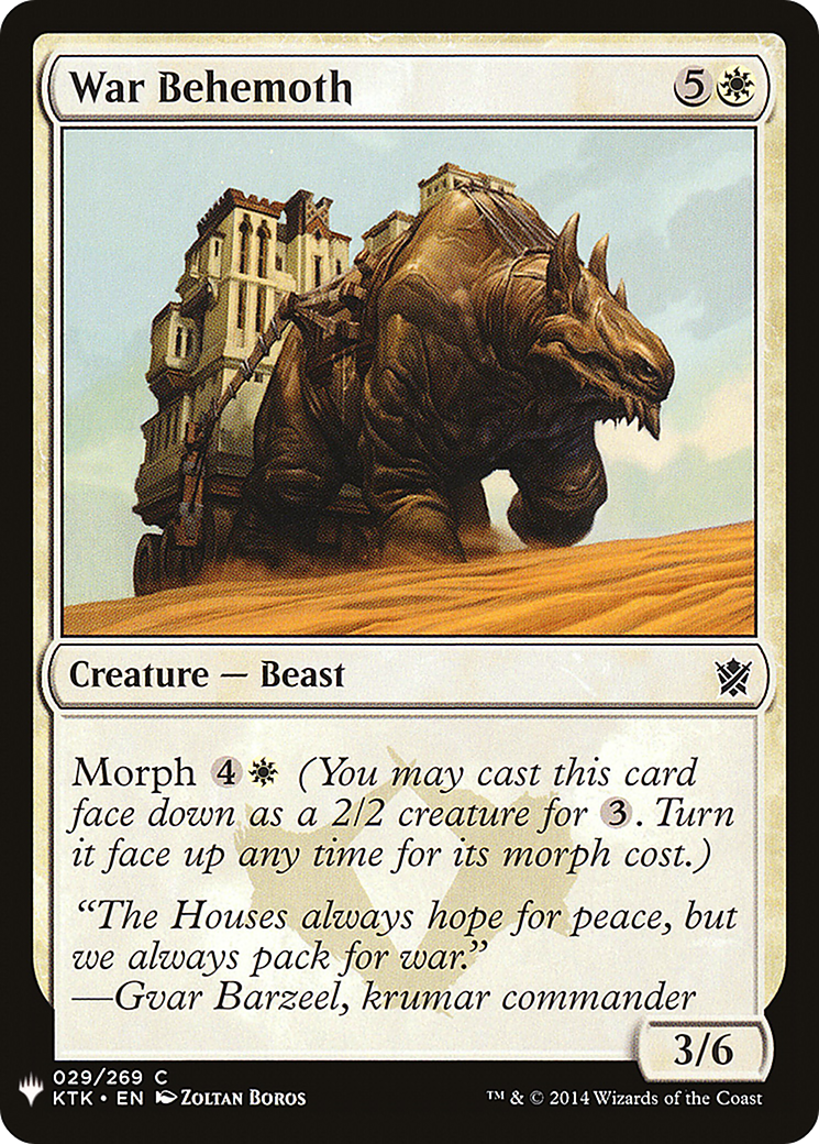 Image: War Behemoth - The List